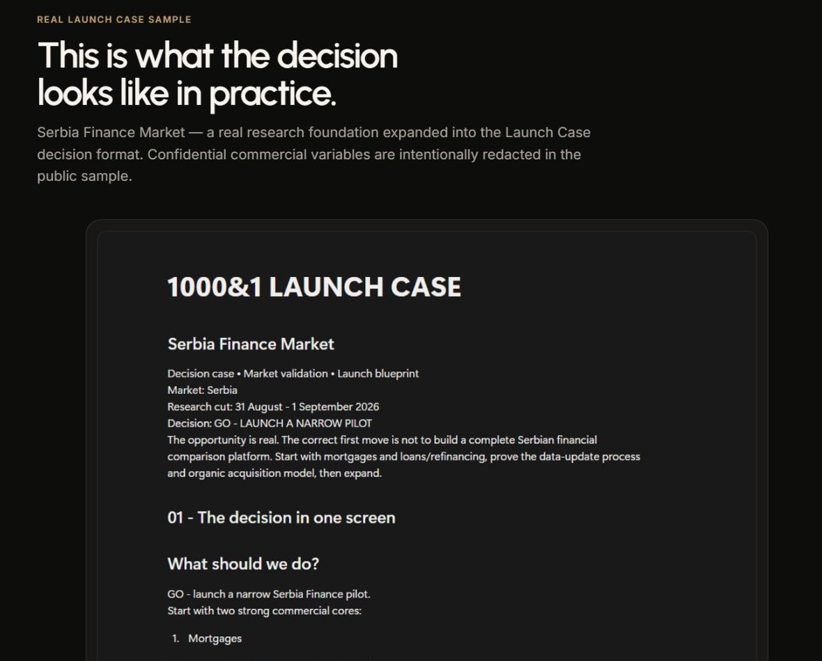 Public Launch Case example showing a narrow pilot decision and its stated scope.