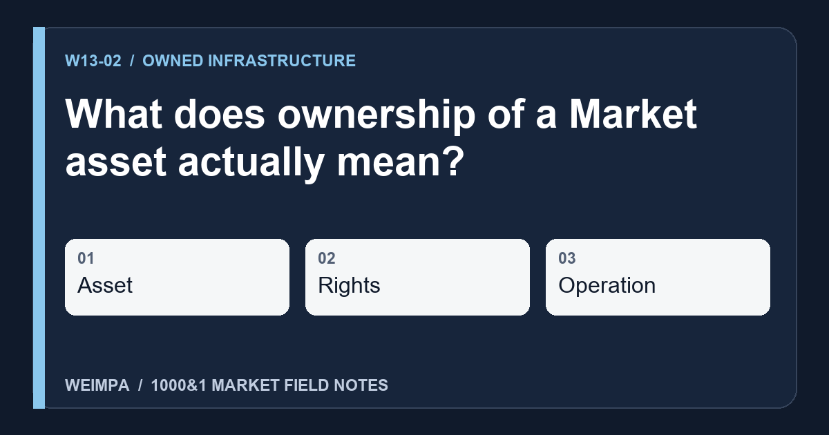 Visual summary of What does ownership of a Market asset actually mean?: Asset, Rights, Operation