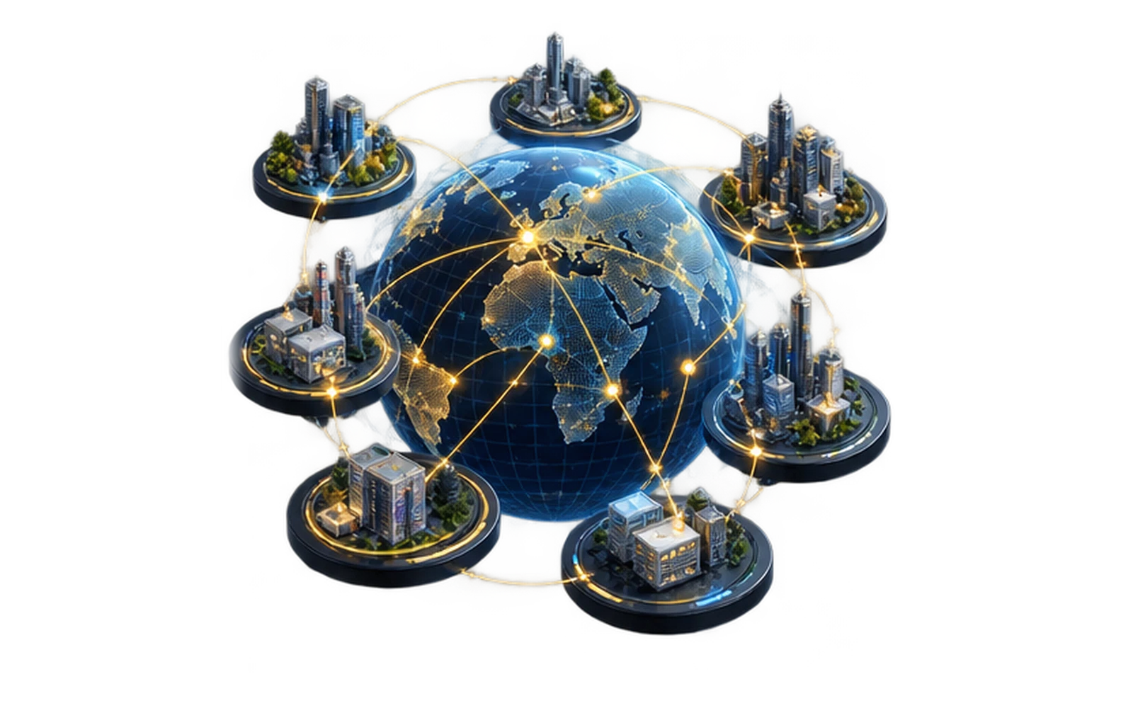 Global market atlas connecting multiple industry hubs